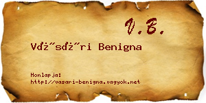 Vásári Benigna névjegykártya